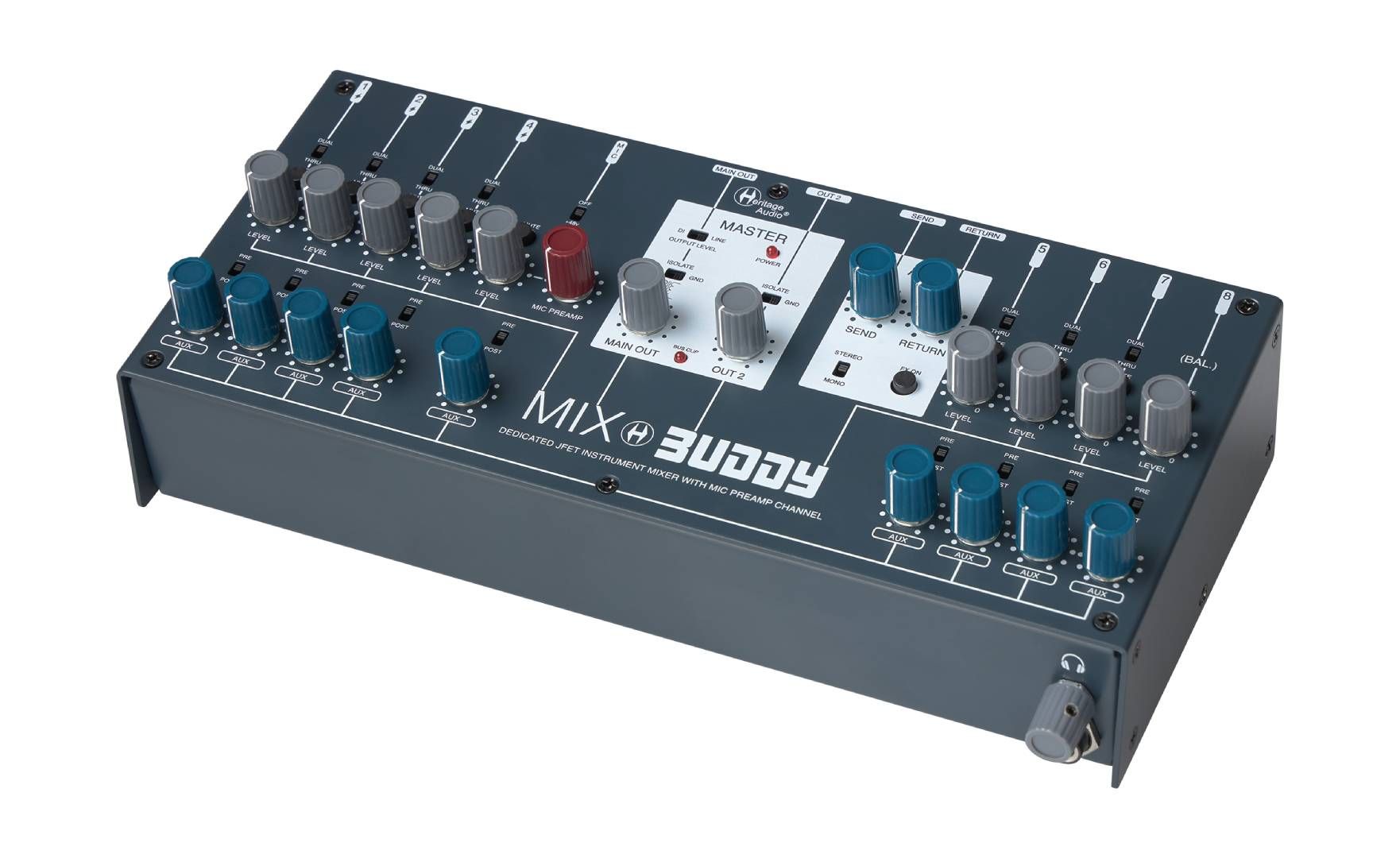 Heritage Audio MIX BUDDY: Instrumenten-Mixer mit 19 Inputs und JFET-Schaltung